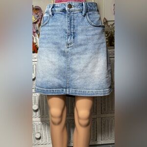 Lane Bryant 99% Cotton Denim Above the Knee length Skirt in blue wash Size 14